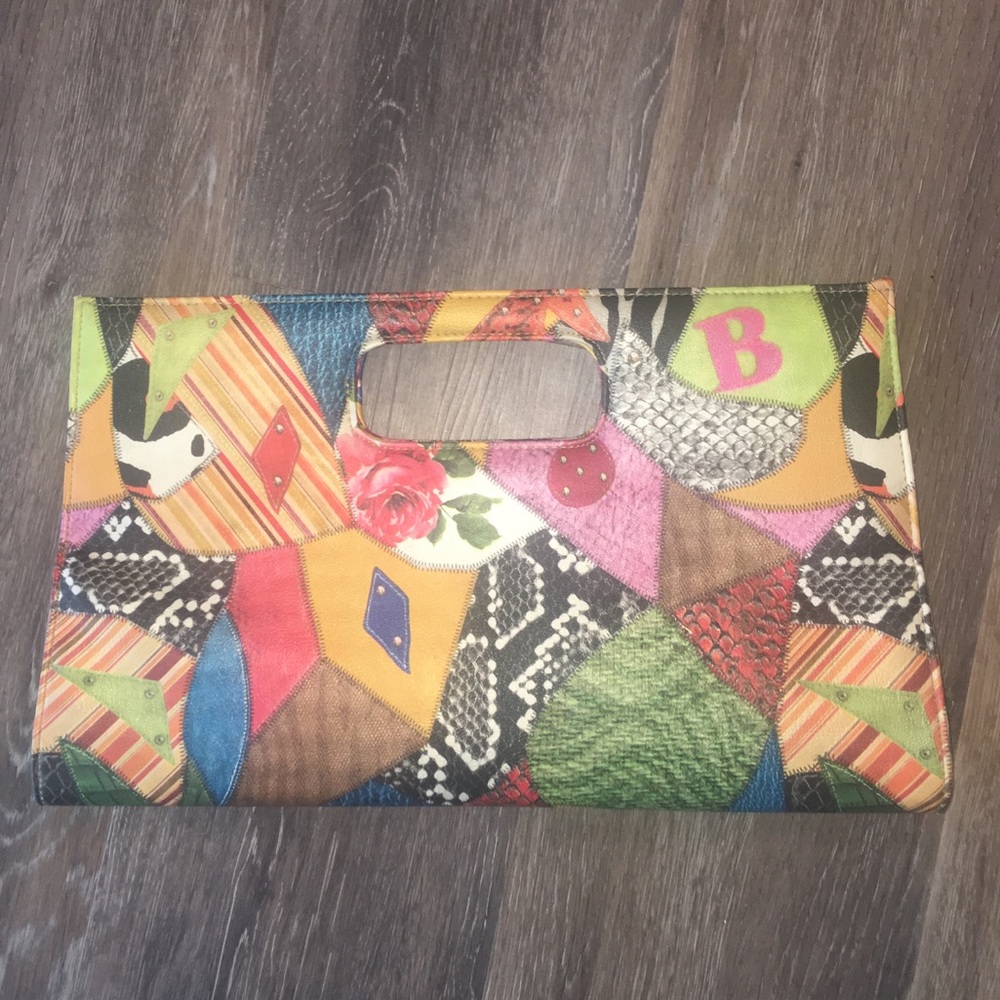 Multi Colored Patchwork Clutch - image 1